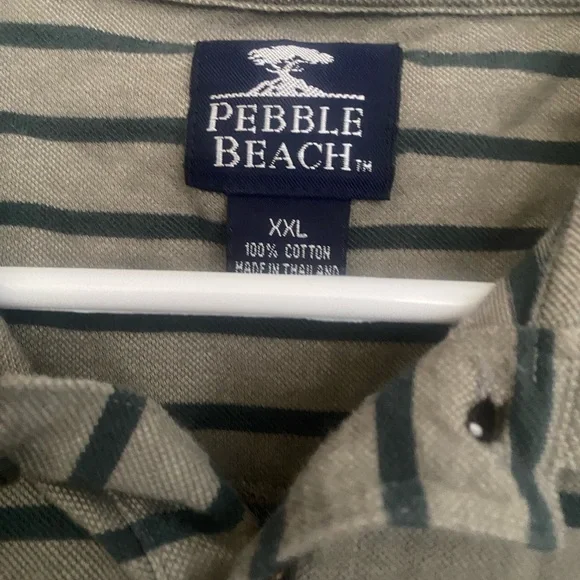 Gray and dark green striped pebble beach polo size xxl - Picture 2 of 4